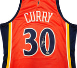 Golden State Warriors Stephen Curry Autographed Orange Authentic Mitchell & Ness 2009-10 HWC Authentic Rookie Jersey Size 44 Beckett BAS QR Stock #234959