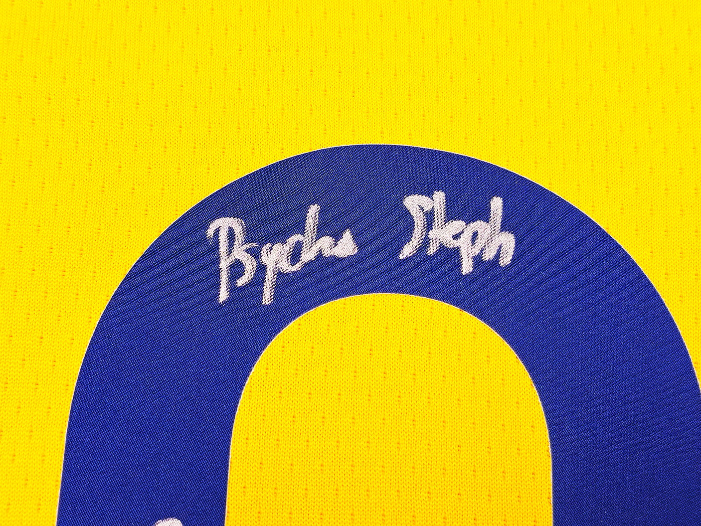 Golden State Warriors Stephen Curry Autographed Yellow Nike Swingman Jersey Size 48 "Psycho Steph" Beckett BAS QR Stock #234963