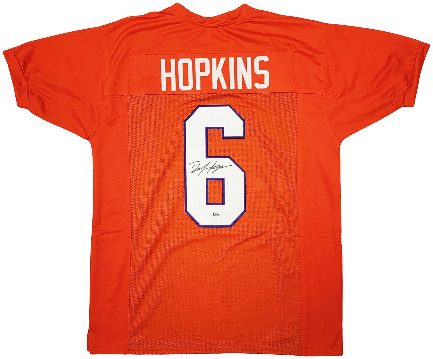 Clemson Tigers DeAndre Hopkins Autographed Orange Jersey Beckett BAS Witness Stock #209358