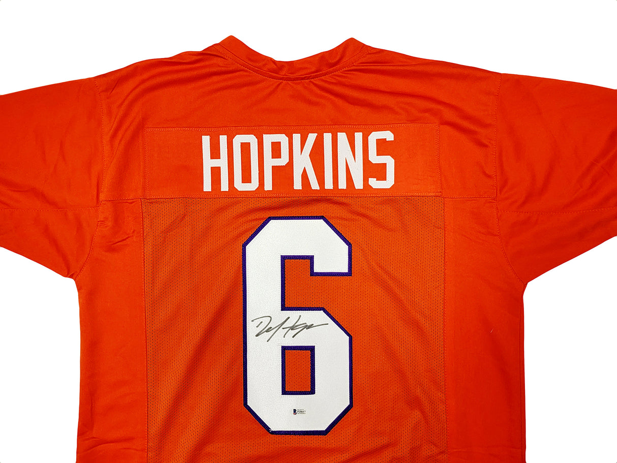 Clemson Tigers DeAndre Hopkins Autographed Orange Jersey Beckett BAS Witness Stock #209358