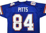 Florida Gators Kyle Pitts Autographed Blue Jersey Beckett BAS Witness Stock #209535