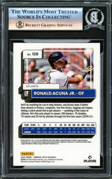 Ronald Acuna Jr. Autographed 2022 Donruss Optic Card #128 Atlanta Braves Beckett BAS Stock #221171