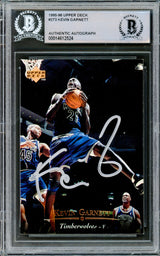 Kevin Garnett Autographed 1995-96 Upper Deck Rookie Card #273 Minnesota Timberwolves Beckett BAS #14612524