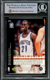 Kevin Garnett Autographed 1995-96 Upper Deck Rookie Card #273 Minnesota Timberwolves Beckett BAS #14612524