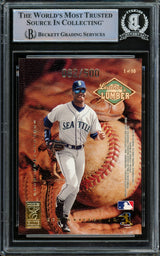 Ken Griffey Jr. Autographed 1997 Donruss Elite Leather & Lumber Card #1 Seattle Mariners Beckett BAS #14612528