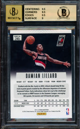 Damian Lillard Autographed 2012-13 Panini Prizm Rookie Card #245 Portland Trail Blazers BGS 9.5 Auto Grade Gem Mint 10 Beckett BAS #14323937