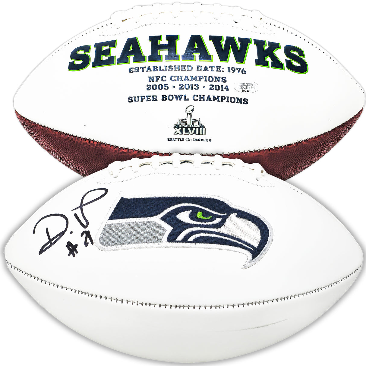 Devon Witherspoon Autographed Seattle Seahawks White Logo Football MCS Holo Stock #221351