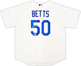 Los Angeles Dodgers Mookie Betts Autographed White Nike Jersey Size XL JSA Stock #221300