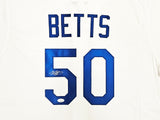 Los Angeles Dodgers Mookie Betts Autographed White Nike Jersey Size XL JSA Stock #221300