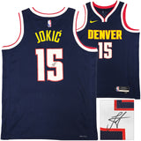 Denver Nuggets Nikola Jokic Autographed Blue Nike Swingman Icon Edition Jersey Size 48 JSA Stock #221497