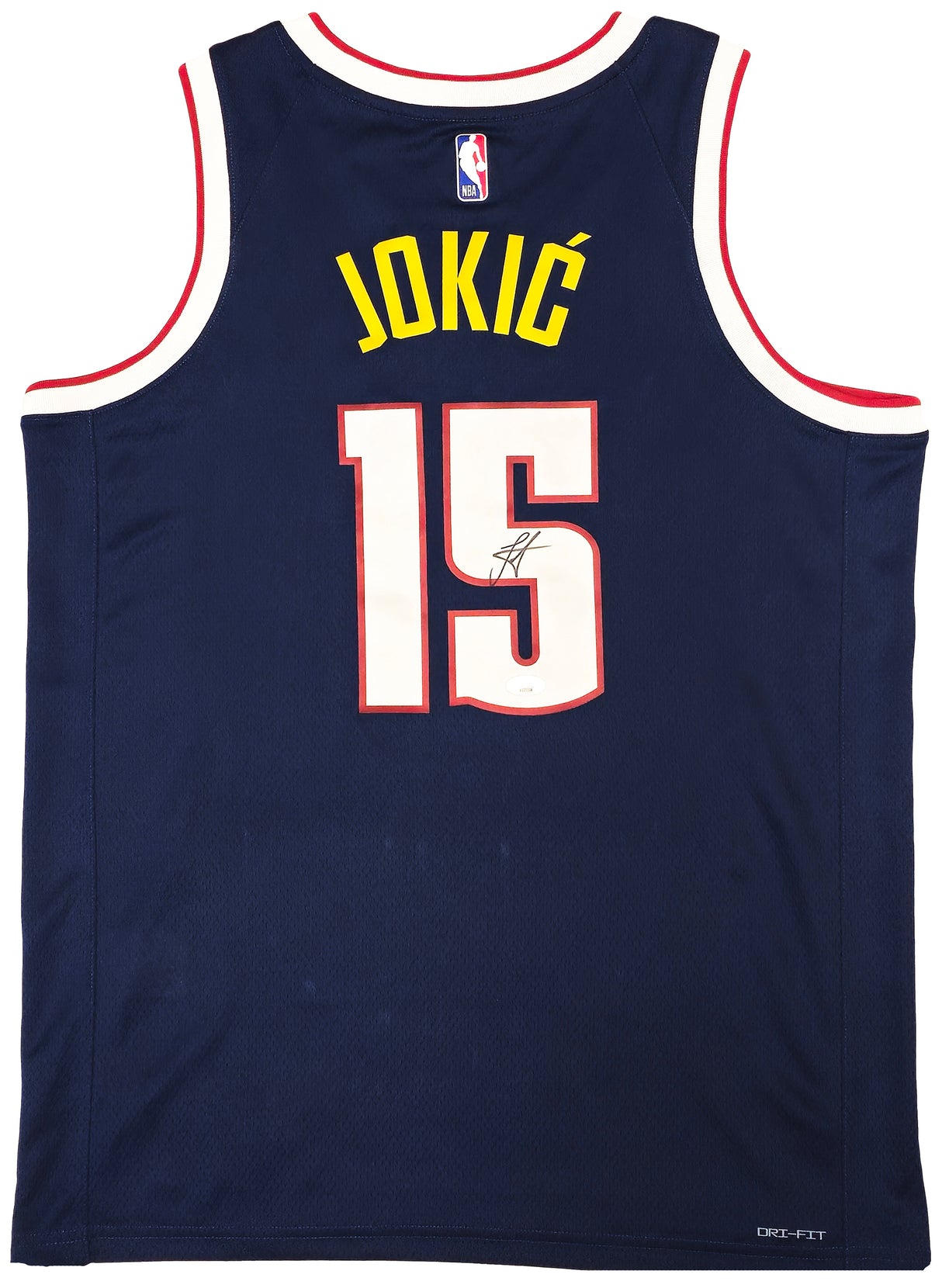 Denver Nuggets Nikola Jokic Autographed Blue Nike Swingman Icon Edition Jersey Size 48 JSA Stock #221497