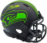 Kenneth Walker III Autographed Seattle Seahawks Eclipse Black Speed Mini Helmet Beckett BAS Witness Stock #235709