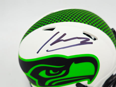 Kenneth Walker III Autographed Seattle Seahawks Lunar Eclipse White Speed Mini Helmet Beckett BAS Witness Stock #235708