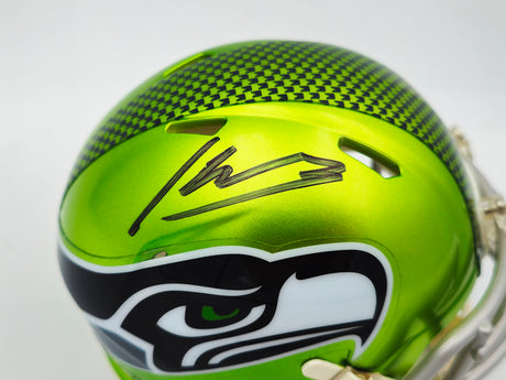 Kenneth Walker III Autographed Seattle Seahawks Flash Green Speed Mini Helmet Beckett BAS Witness Stock #235707