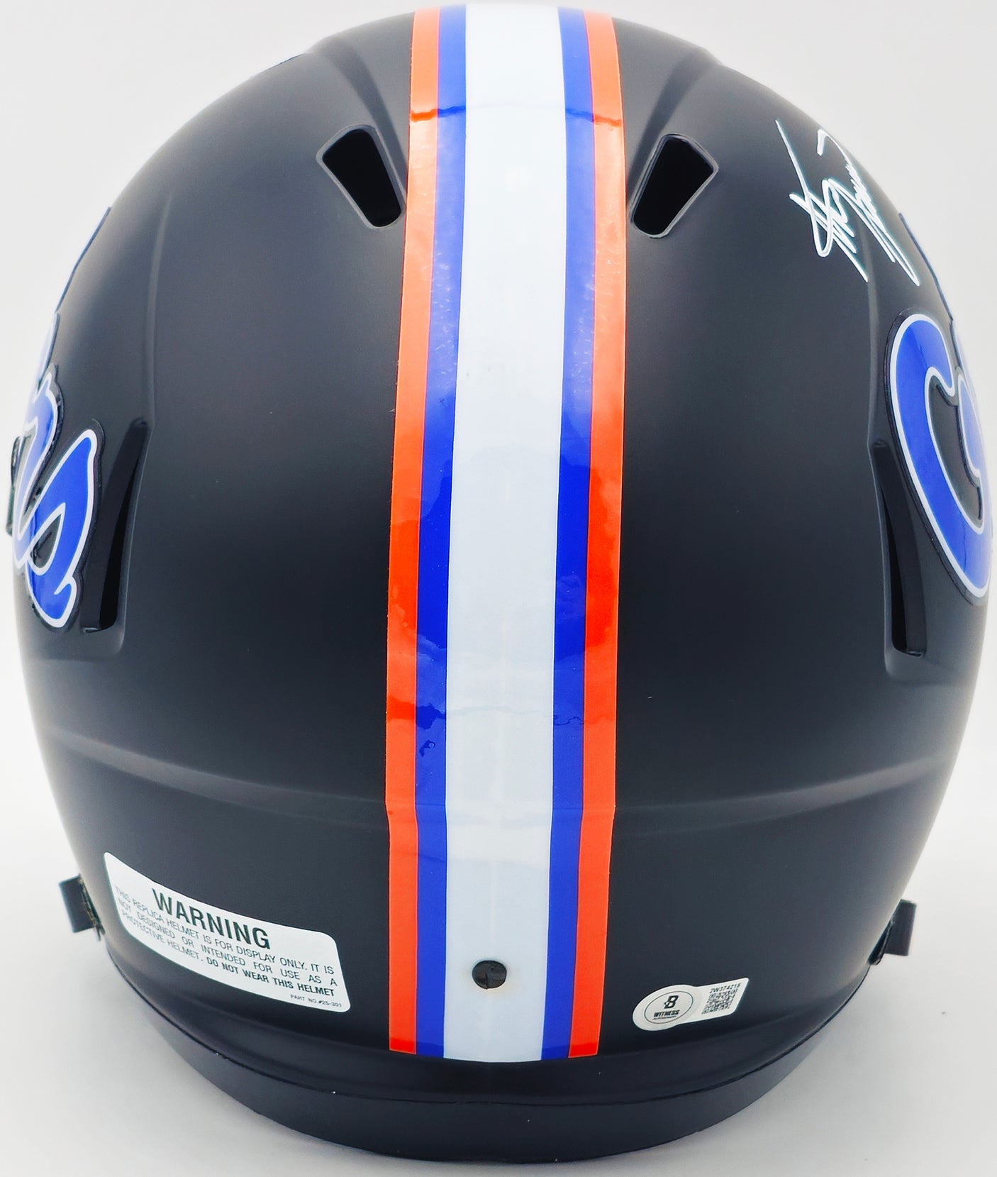 Steve Spurrier Autographed Florida Gators Black 2023 Alternate Full Size Speed Replica Helmet Beckett BAS Witness Stock #236151