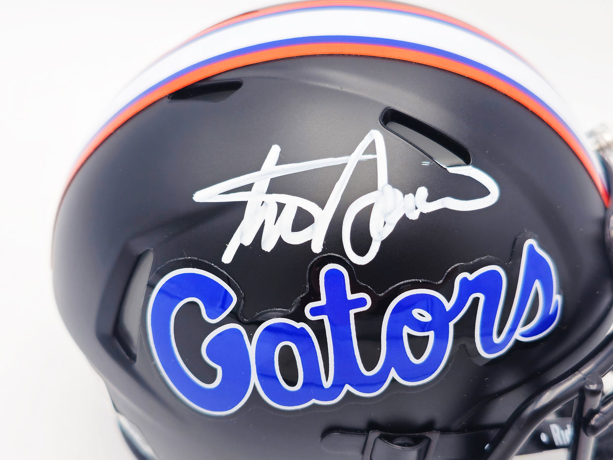 Steve Spurrier Autographed Florida Gators Black 2023 Alternate Speed Mini Helmet Beckett BAS Witness Stock #236155