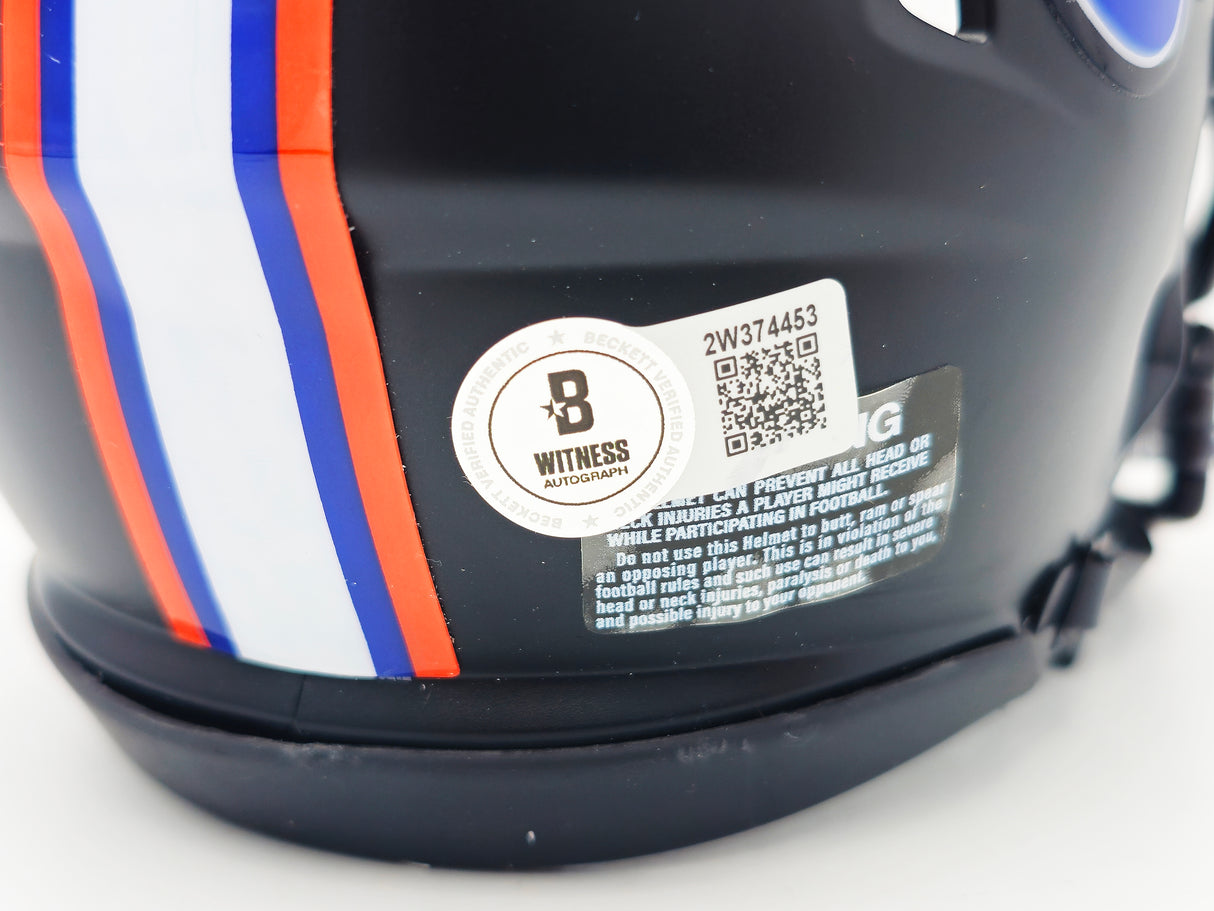 Steve Spurrier Autographed Florida Gators Black 2023 Alternate Speed Mini Helmet Beckett BAS Witness Stock #236155