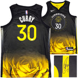 Golden State Warriors Stephen Curry Autographed Black Nike Swingman City Edition Jersey Size 48 JSA Stock #235685