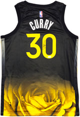 Golden State Warriors Stephen Curry Autographed Black Nike Swingman City Edition Jersey Size 48 JSA Stock #235685