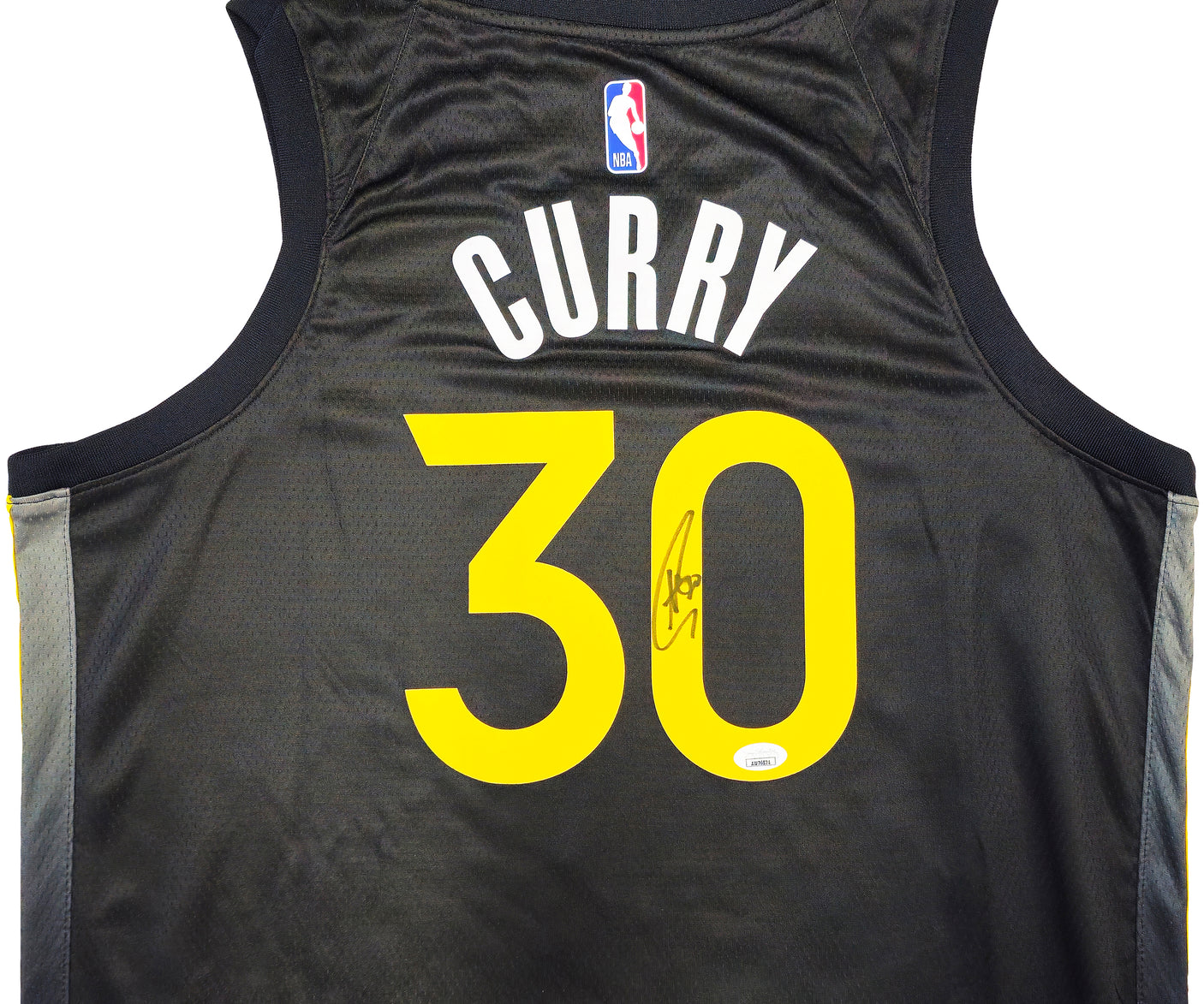 Golden State Warriors Stephen Curry Autographed Black Nike Swingman City Edition Jersey Size 48 JSA Stock #235685