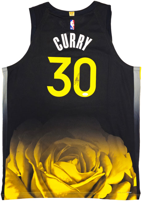 Golden State Warriors Stephen Curry Autographed Black Nike Authentic City Edition Jersey Size 52 JSA Stock #235682