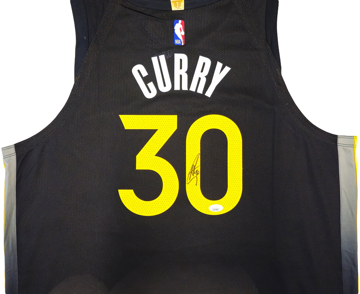 Golden State Warriors Stephen Curry Autographed Black Nike Authentic City Edition Jersey Size 52 JSA Stock #235682