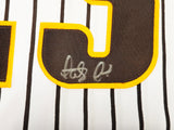 San Diego Padres Fernando Tatis Jr. Autographed White Pinstripes Jersey Beckett BAS Witness Stock #235724