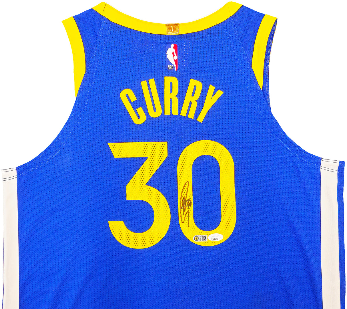 Golden State Warriors Stephen Curry Autographed Blue Nike Authentic Icon Edition Jersey Size 48 JSA Stock #235686