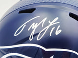 Tyler Lockett Autographed Seattle Seahawks Blue Full Size Speed Replica Helmet MCS Holo Stock #236377