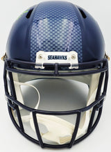 Tyler Lockett Autographed Seattle Seahawks Blue Full Size Speed Replica Helmet MCS Holo Stock #236376