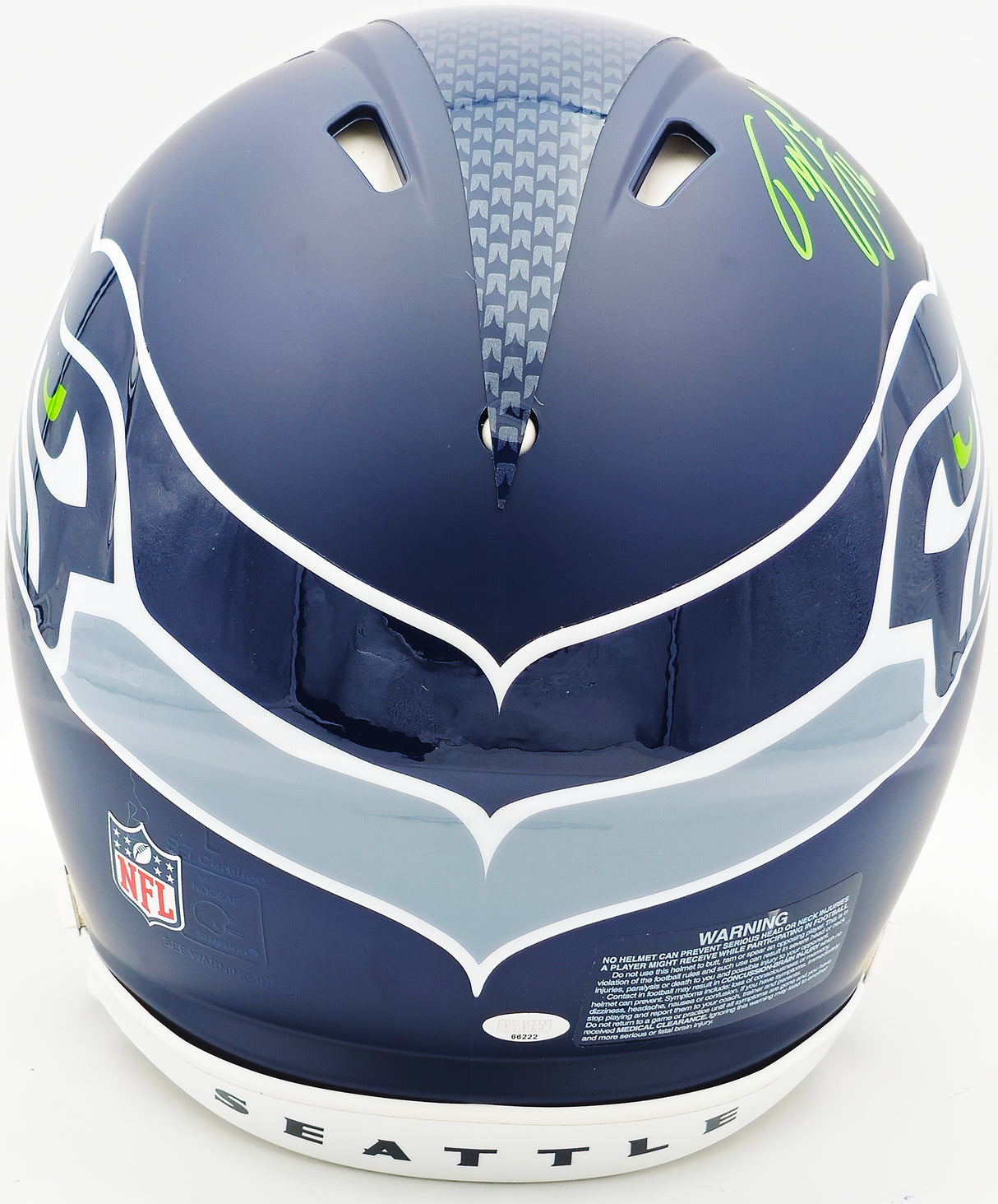 Tyler Lockett Autographed Seattle Seahawks Blue Full Size Speed Authentic Helmet "Go Hawks" MCS Holo Stock #236375