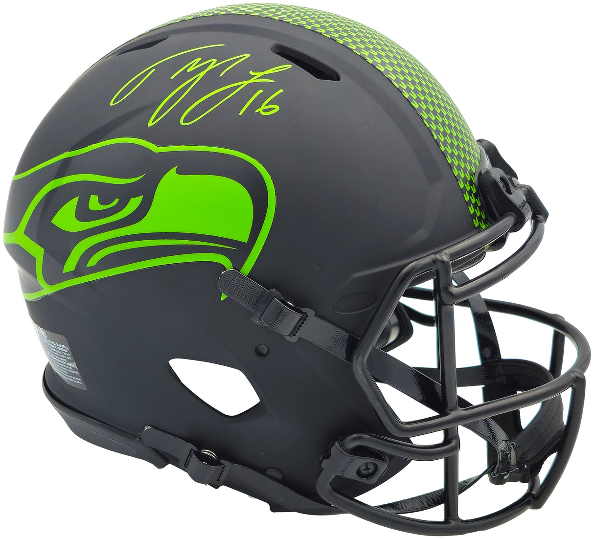 Tyler Lockett Autographed Seattle Seahawks Eclipse Black Full Size Speed Authentic Helmet MCS Holo Stock #236378