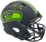 Tyler Lockett Autographed Seattle Seahawks Eclipse Black Full Size Speed Replica Helmet MCS Holo Stock #236379