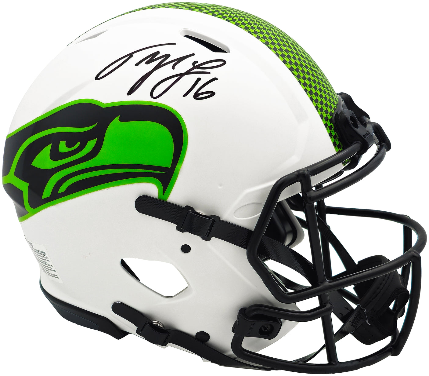 Tyler Lockett Autographed Seattle Seahawks Lunar Eclipse White Full Size Speed Authentic Helmet MCS Holo Stock #236381