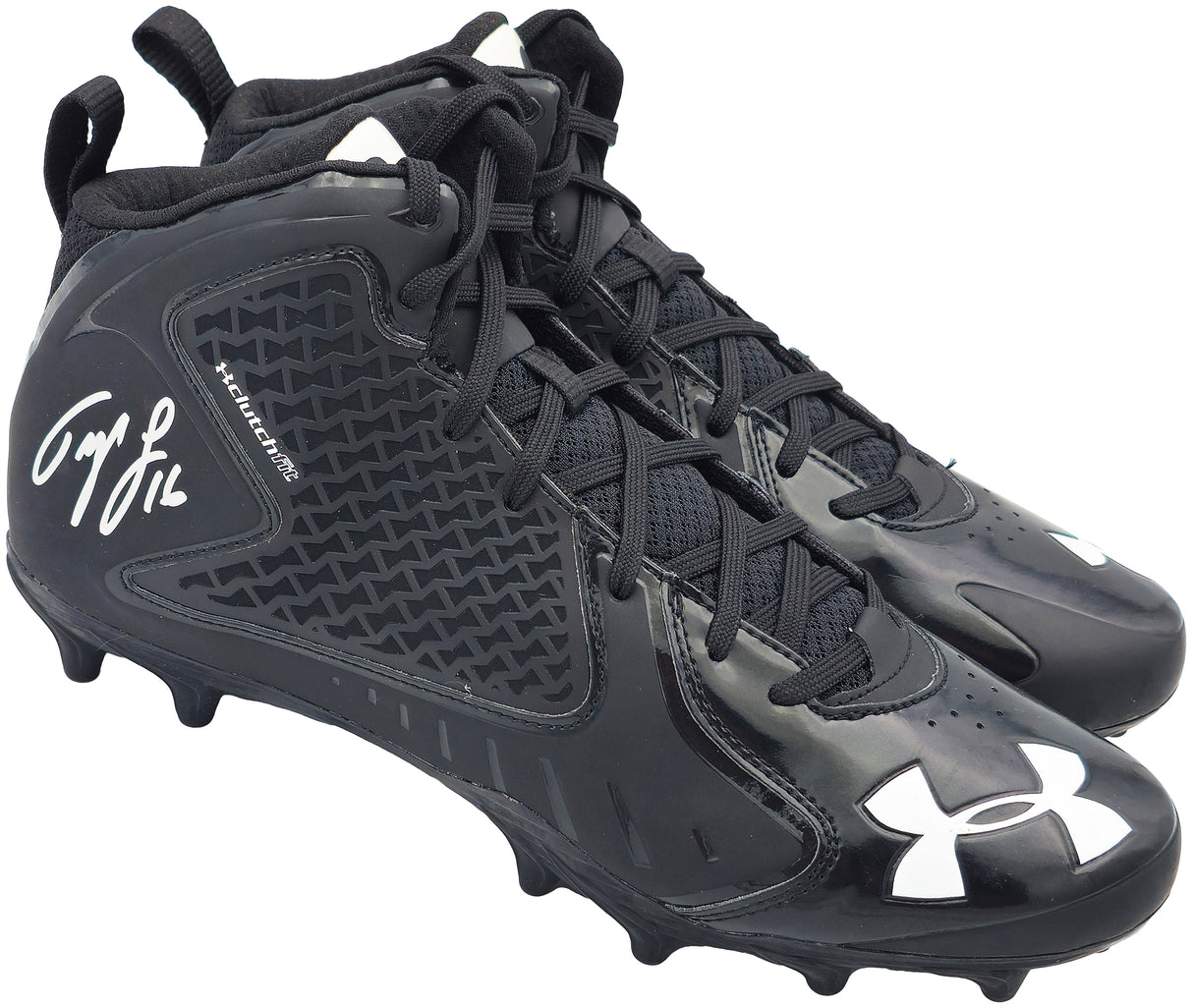 Tyler Lockett Autographed Black Under Armour Team Fierce MC Cleats Seattle Seahawks Size 10 MCS Holo Stock #236388