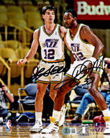 John Stockton & Karl Malone Autographed 8x10 Photo Utah Jazz Beckett BAS Witness Stock #235780