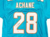 Miami Dolphins De'Von Achane Autographed Teal Jersey Beckett BAS Witness Stock #221539