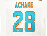 Miami Dolphins De'Von Achane Autographed White Jersey Beckett BAS Witness Stock #221540