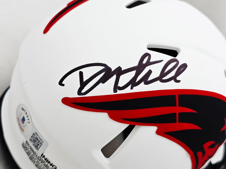 Danny Amendola Autographed New England Patriots Lunar Eclipse White Speed Mini Helmet Beckett BAS Witness Stock #221076