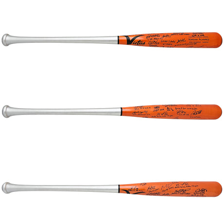 2022 World Series Champion Houston Astros Team Signed Autographed Orange & Silver Victus Yordan Alvarez Pro Reserve Maple Bat With 20 Signatures Including Jose Altuve & Yordan Alvarez Beckett BAS Witness Stock #220887