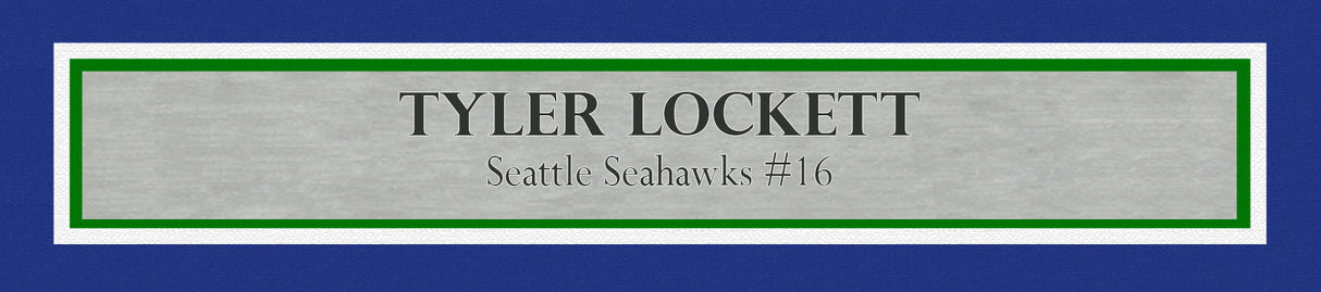 Seattle Seahawks Tyler Lockett Autographed Framed Blue Throwback Jersey MCS Holo Stock #235667