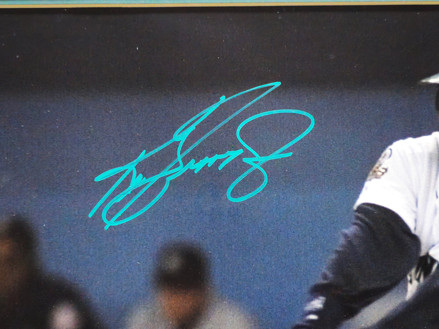 Ken Griffey Jr. Autographed Framed 16x20 Photo Seattle Mariners Swing Beckett BAS QR Stock #235662