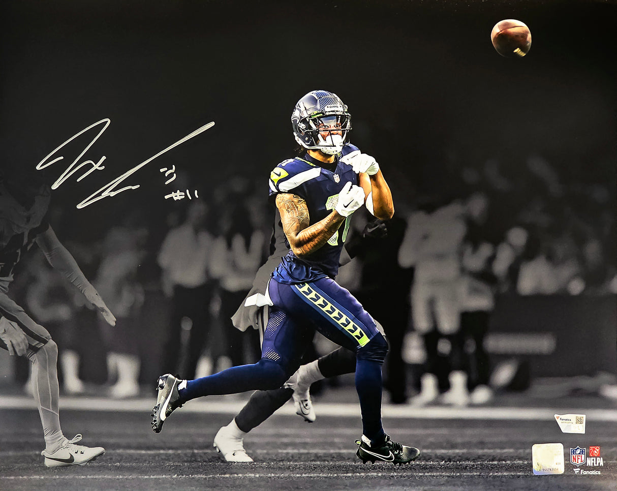 Jaxon Smith-Njigba Autographed Framed 16x20 Photo Seattle Seahawks Spotlight Fanatics Holo Stock #235661