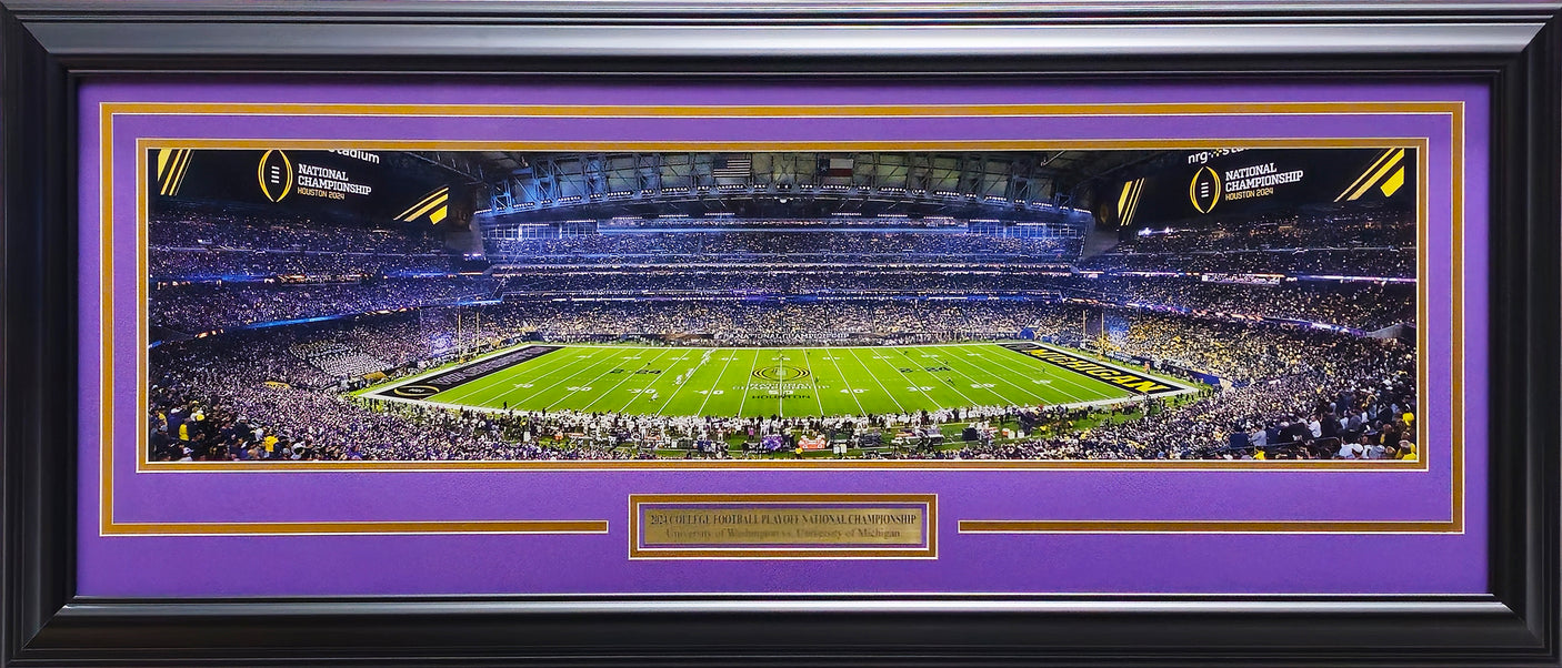 Unsigned Framed 12x36 Panoramic Photo Washington Huskies 2024 National Championship Game Stock #235669