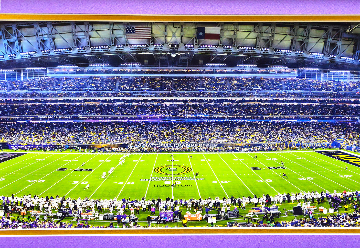 Unsigned Framed 12x36 Panoramic Photo Washington Huskies 2024 National Championship Game Stock #235669