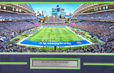 Unsigned Framed 12x36 Panoramic Photo Seattle Seahawks End Zone View Stock #235675