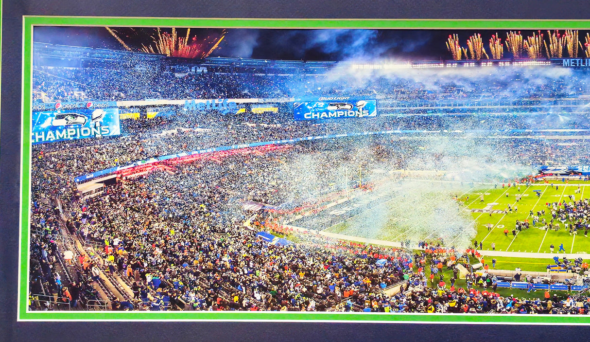 Unsigned Framed 12x36 Panoramic Photo Seattle Seahawks Super Bowl 48 SB XLVIII Stock #235678