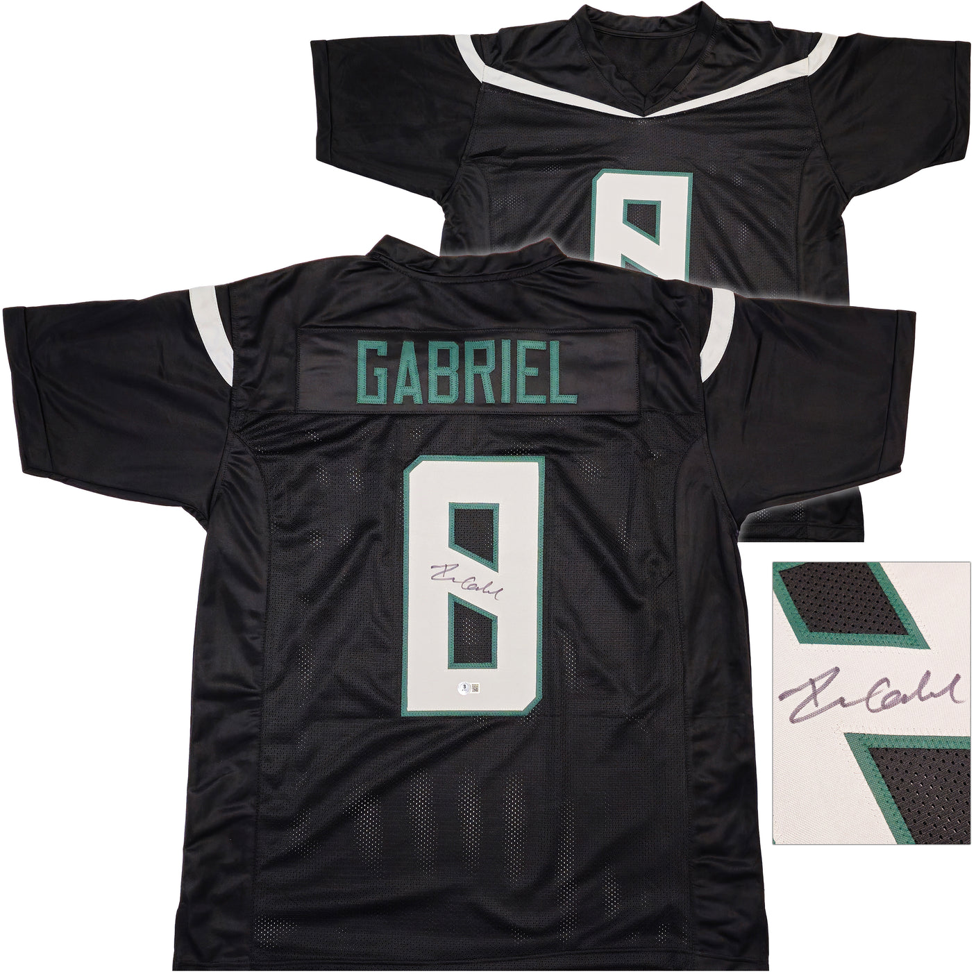 Oregon Ducks Dillon Gabriel Autographed Black Jersey Beckett BAS Witness Stock #235757