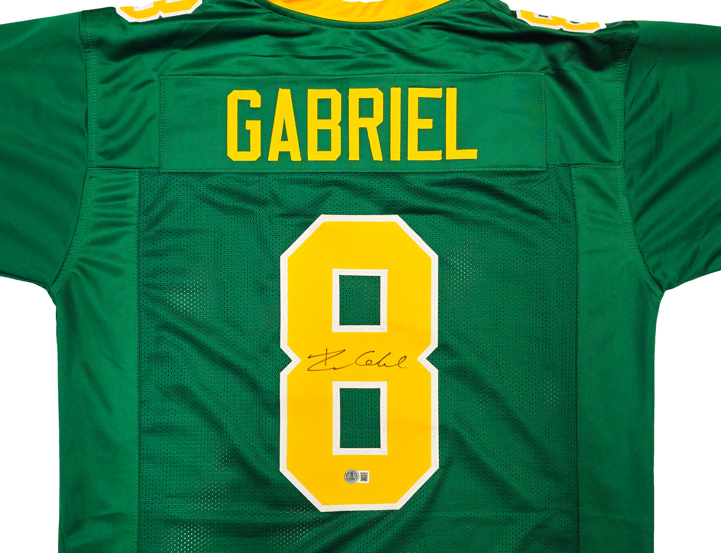 Oregon Ducks Dillon Gabriel Autographed Green Jersey Beckett BAS Witness Stock #235758