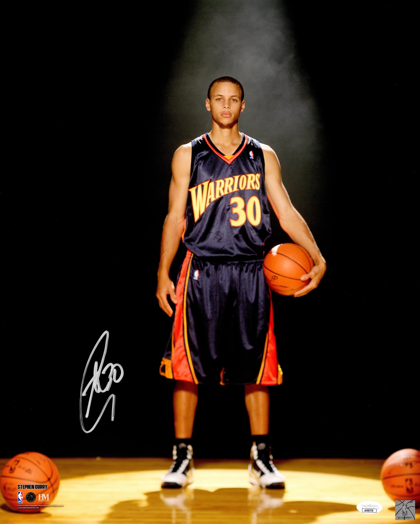 Stephen Curry Autographed 16x20 Photo Golden State Warriors Rookie Year JSA Stock #235688